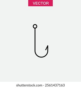 Catch, hook icon, vector flat black linear illustration for web and app..eps