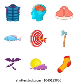 Catch icons set. Cartoon set of 9 catch vector icons for web isolated on white background