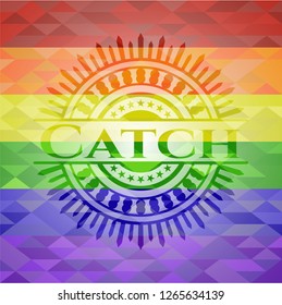 Catch lgbt colors emblem 