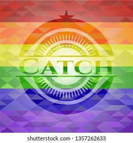 Catch lgbt colors emblem 