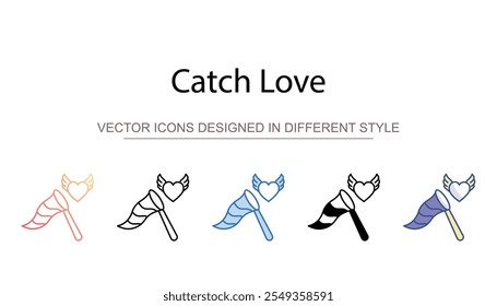 Catch Love icon design with white background stock illustration