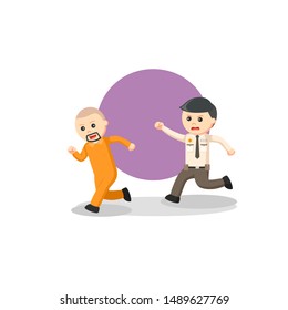 Catch The Prisoner job info vector illustration