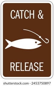 Catch and release practice fishing sign
