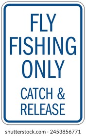 Catch and release practice fishing sign