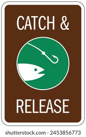 Catch and release practice fishing sign