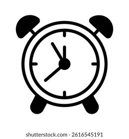 Catch a sight of glyph style icon of alarm clock