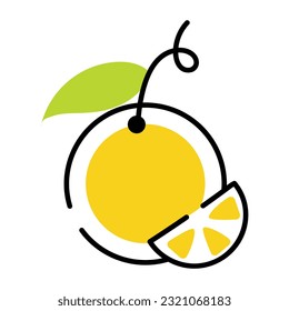 Captar una vista del icono del doodle de frutas anaranjadas 