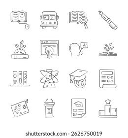 Catch a sight of premium collection depicting school hand drawn icons