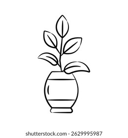 Catch a sight of this amazing indoor plant hand drawn icon
