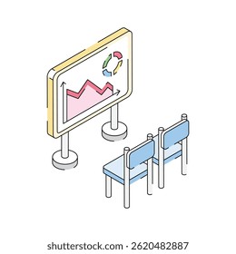 Catch a sight of this amazing isometric icon showing training room