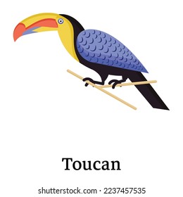 Catch a sight of this beautiful bird icon, flat vector 