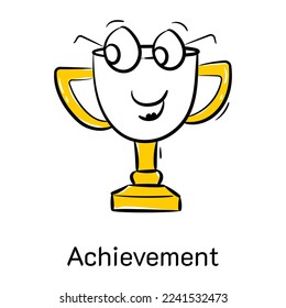 Catch a sight of this cute achievement icon, hand drawn style 