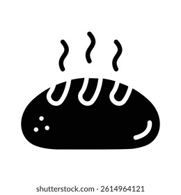 Catch a sight of this glyph icon of hot bread