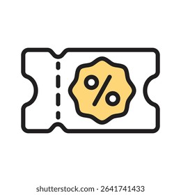 Catch a sight of this modern filled line icon of discount voucher