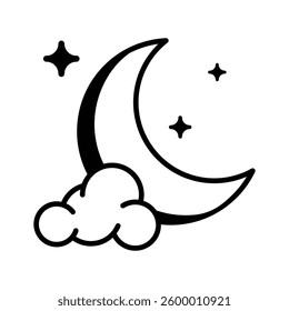 Catch a sight of this modern glyph icon of ramadan night sky