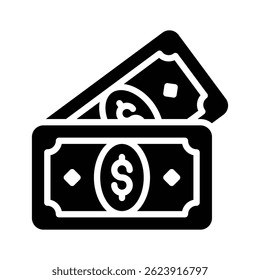 Catch a sight of this modern glyph icon of paper currency