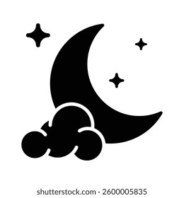 Catch a sight of this modern line icon of ramadan night sky