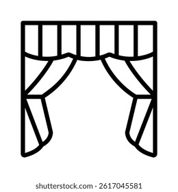Catch a sight of this premium outline icon of curtains