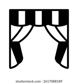 Catch a sight of this premium outline icon of curtains