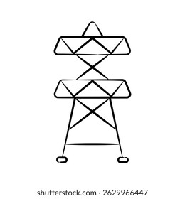 Veja este ícone moderno de doodle da torre de geração de energia