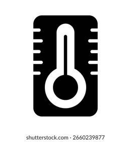 Catch a sight of this trendy glyph icon of lab thermometer