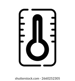 Catch a sight of this trendy glyph icon of lab thermometer