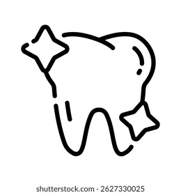 Catch a sight of this trendy line icon of clean tooth