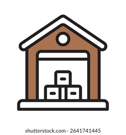 Catch a sight of this trendy warehouse filled line icon