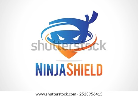 Catch The Thief Ninja Shield Security Logo Design Vector Icon Symbol Illustrations. Multifunctional logo that can used in many security companies businesses service. its a creative and cool icon.