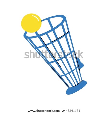 Catch and toss ball game. Hand drawn vector illustration. 80s - 90s concept.