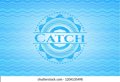 Catch water wave representation badge background.