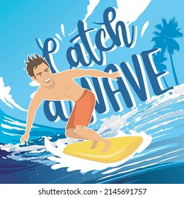 catch a wave man surfing holiday