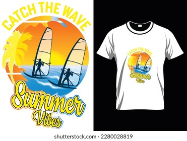 
Catch The Wave Summer Day T-Shirt Design