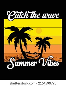 Catch the wave summer vibes t-shirt design