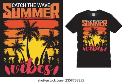 CAPTURAR EL VÍDEO DE DISEÑO DE Camisetas DE VERANO DE ONDA para imprimir. Gráficos vectoriales para camisetas de ropa Pro Vector 2024