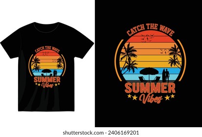 catch the wave summer vibes t-shirt design