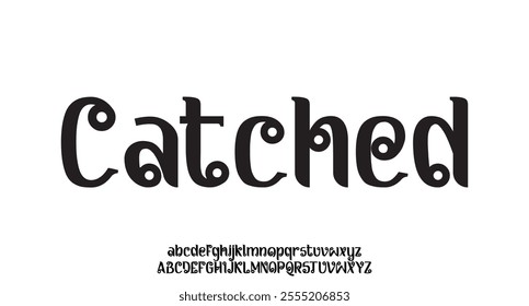 Catched, modern minimal abstract alphabet fonts. Typography technology, electronic, movie, digital, music, future, logo creative font.