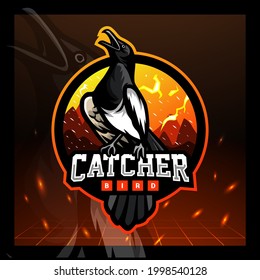 Catcher bird mascot. esport logo design