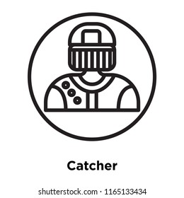 Catcher icon vector isolated on white background, Catcher transparent sign , linear sport symbols