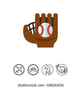 Catcher leather glove icon