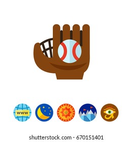 Catcher leather glove icon