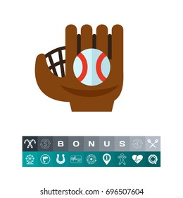 Catcher leather glove icon