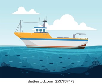 The Catcher Vessel Vector Image