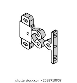 catches furniture hardware fitting isometric icon vector. catches furniture hardware fitting sign. isolated symbol illustration