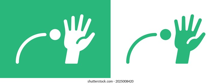 Catching ball with hand icon vector illustration.