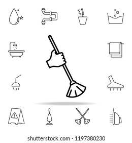 catching broom icon. Cleaning icons universal set for web and mobile
