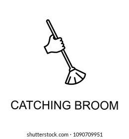 catching broom icon. Element of web icon for mobile concept and web apps. Detailed catching broom icon can be used for web and mobile. Premium icon on white background
