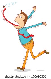 catching fly with tongue