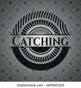 Catching realistic black emblem. Vector Illustration. Detailed.