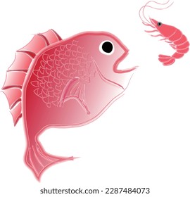 Catching a sea bream with shrimp